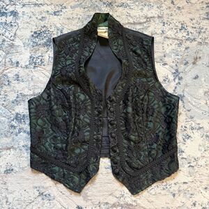 Diane K Vintage Green Black Vest Med Whimsigoth Costume Renaissance Punk Grunge